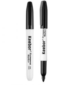 Keebor Basic Advanced Permanent Markers, Fine Point, Black, 60-Pack