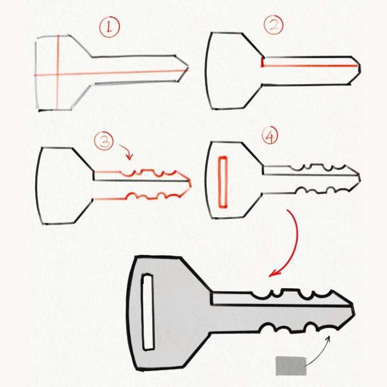 How to Draw Keys The Most Easiest and StepbyStep Guideline