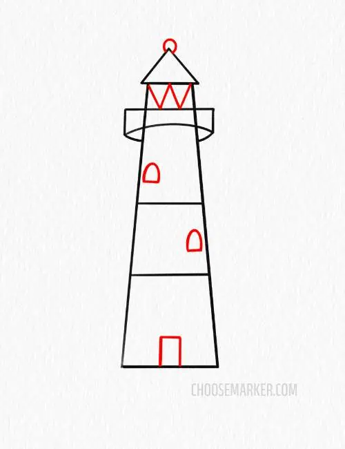 Add the Door and Windows of the Lighthouse