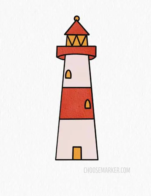 Color the Lighthouse Drawing