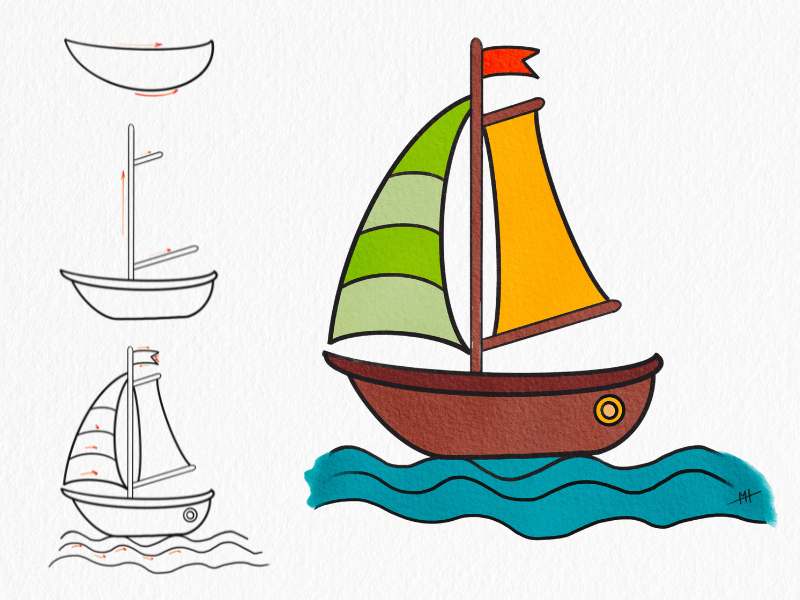 How to Draw a Boat Step By Step Tutorial Choose Marker