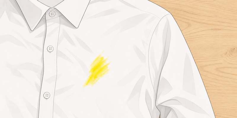 yellow highlighter stain on white shirt