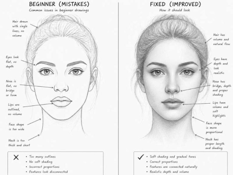 Common Mistakes When Drawing Noses & Lips (And How to Fix Them ...