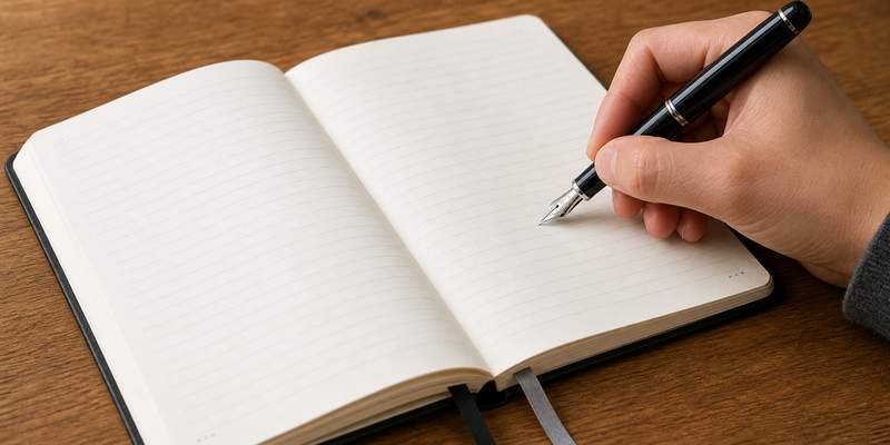 fountain pen writing cleanly in a leuchtturm