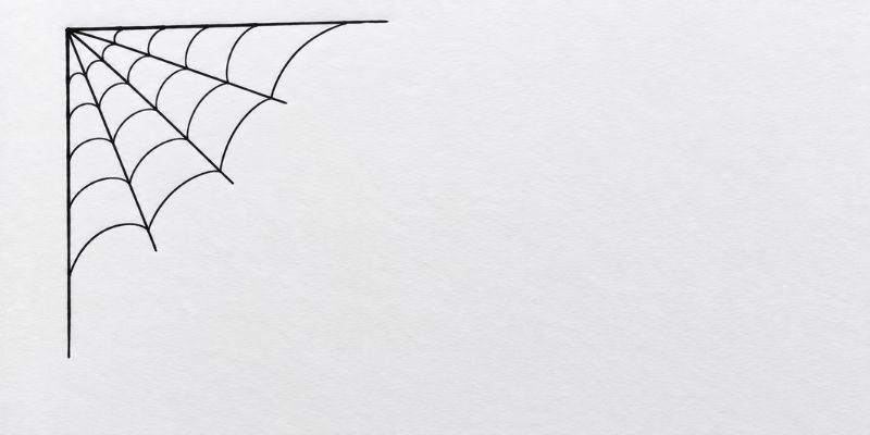 Drawing Corner Spider Web for Halloween