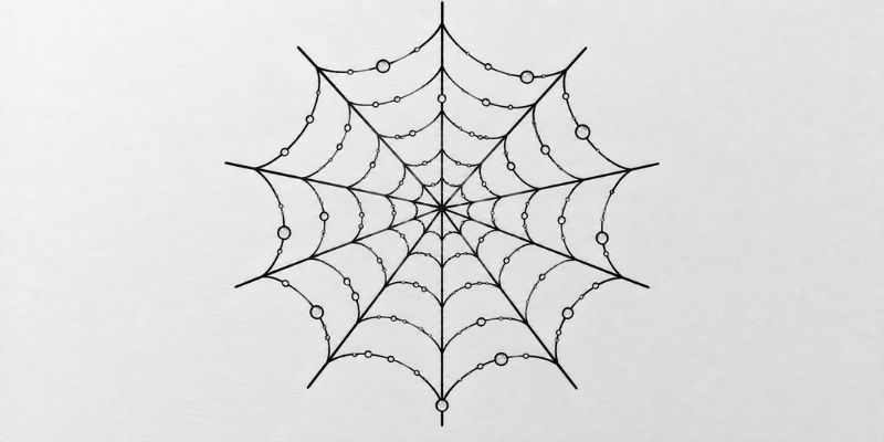 Drawing Dew Drop Spider Web for Halloween
