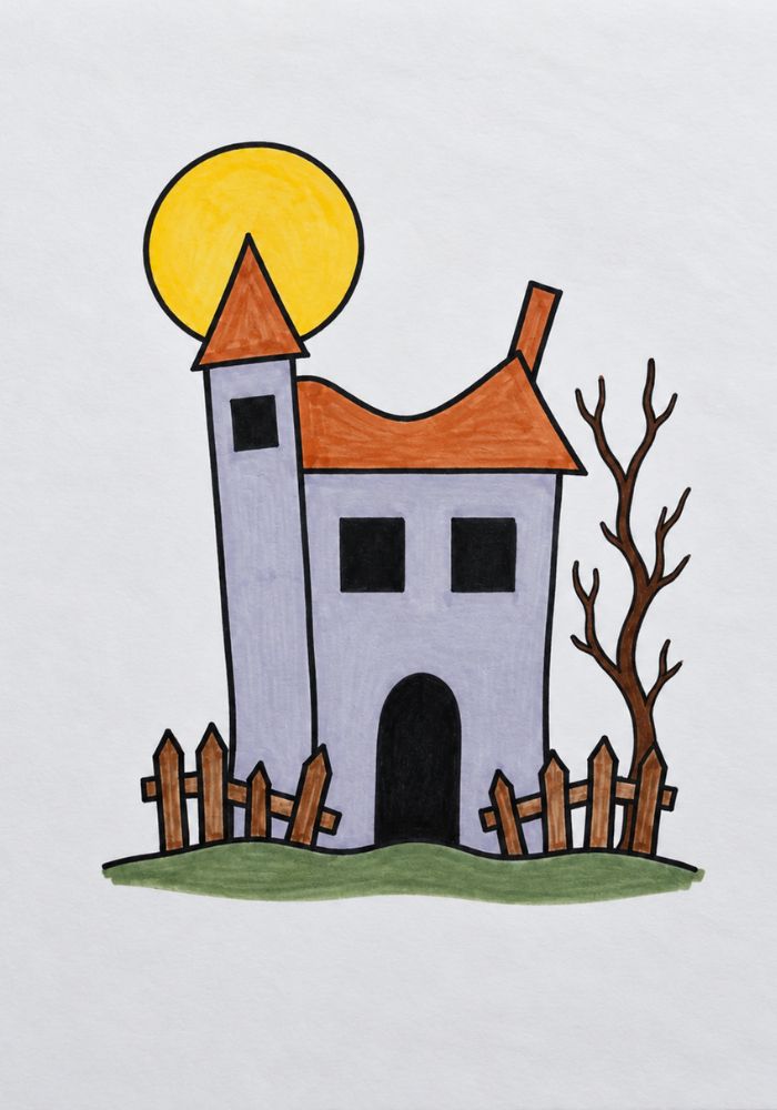 Haunted House with Marker Color