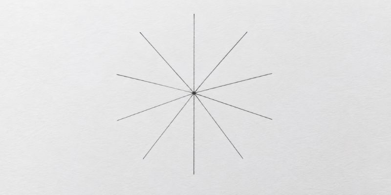 Step 2 of drawing a spider web