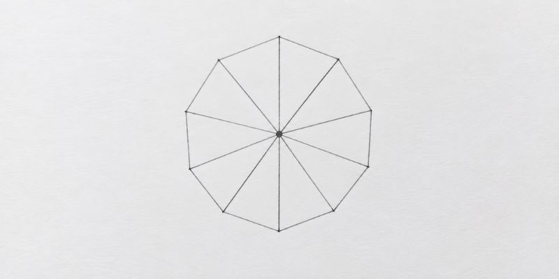 Step 3 of drawing a spider web