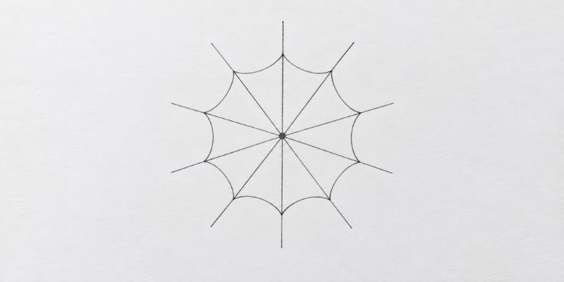 Step 4 of drawing a spider web