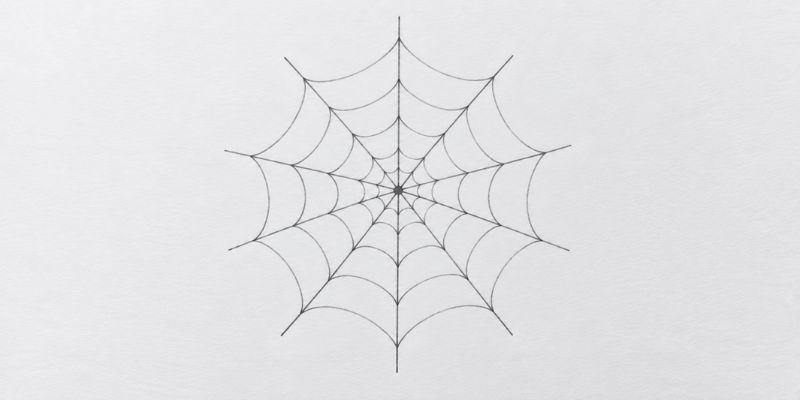 Step 5 of drawing a spider web