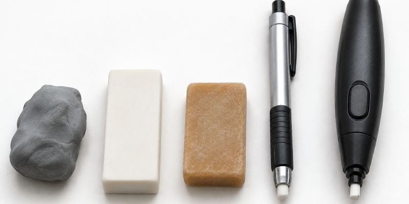 different types of erasers for artists