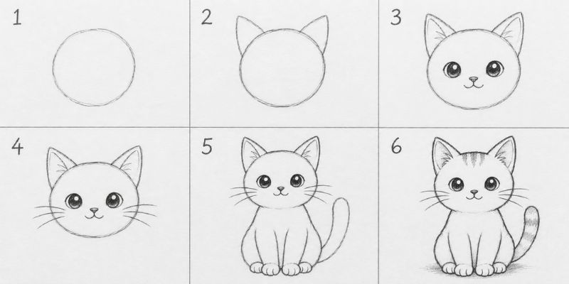 how to draw a cartoon cat step by step