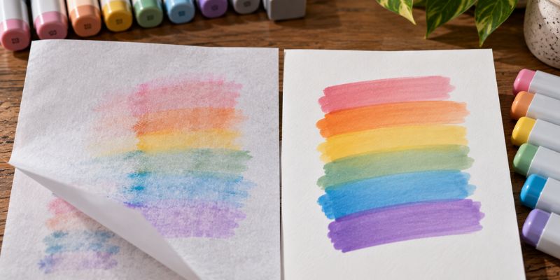 marker swatch comparison on copy paper versus proper marker paper