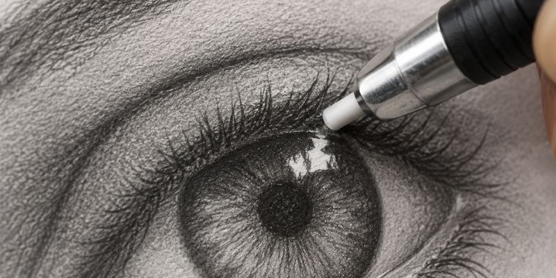 precision pen-style eraser adding a fine highlight detail